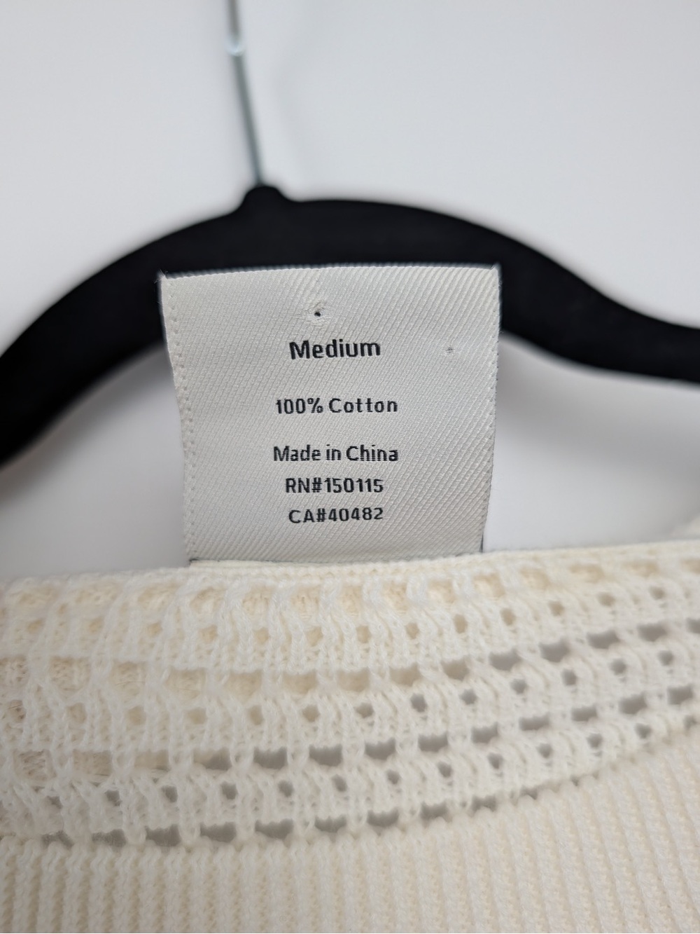 Varley Kershaw Open Knit Cotton Sweater Medium Cream - Picture 3 of 9
